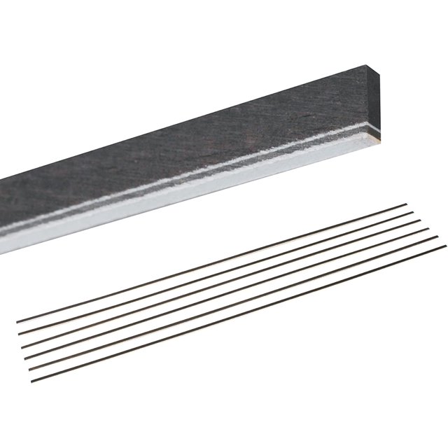 Natural Wood Guitar Bindings, Ebony with w/b/w Trim 6 Pack