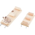 thumbnail image 1 of Natural Wood Hamster Climbing Ladder 2 Packs Hamster Ramp and Platform Guinea Pig Climbing Ladder Wood Bridge for Guinea Pig Rat Mouse Ferret Chipmunk and Other Small Animals, 1 of 7