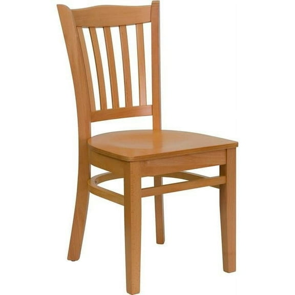 Natural Wood Hercules Series Flash Furniture Vertical Slat Back Restaurant Chair