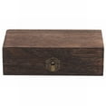thumbnail image 1 of Natural Wood Jewelry Box 8"X4"X2", Rectangular Unpainted Wooden Storage Container with Lid, Hand-Polished Craft Organizer for Home Bedroom Bathroom, 1* Wooden Box, 1 of 9