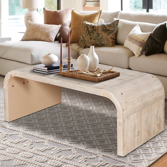Natural Wood Look, Curved Art Deco / Perfect for Relaxing in Living Space