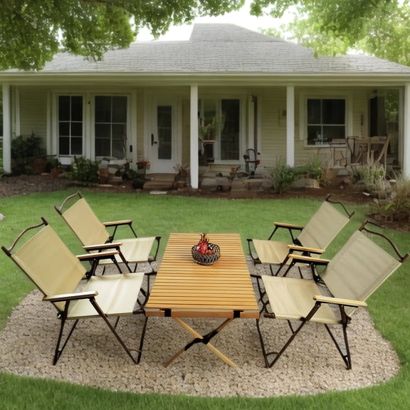 Natural Wood Look - Easy Assembly - Indoor Gatherings