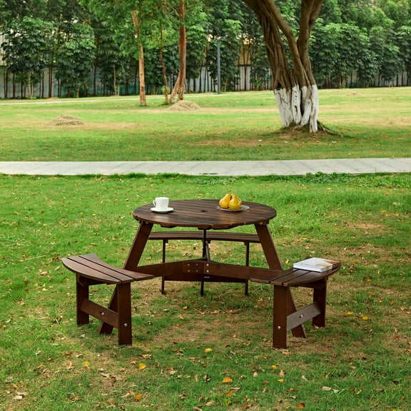 Natural Wood Look / Poolside Outdoor Gatherings / 6-Person Seating Setup