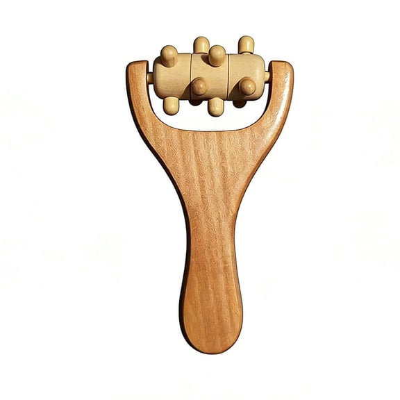 Wooden Massage Roller for Full Body Relaxation, Handheld Wood Massager Tool for Neck, Shoulder, Foot
