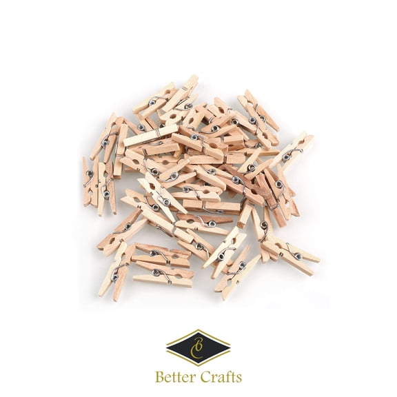 Natural Wood Mini Clothespins for Crafts or Interior Decorating. (Pack Of 100)