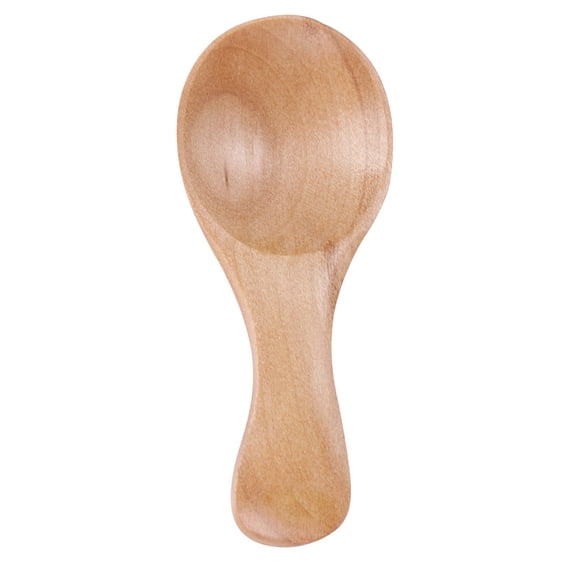 Natural Wood Mini Tea Spoon, Small Wooden Seasoning Scoop, Tiny Coffee Powder Measuring Spoon, Small Wooden Spoons, Natural Wood Smooth Scoop, Short Curved Handle Compact Tiny Scoop 1Pcs