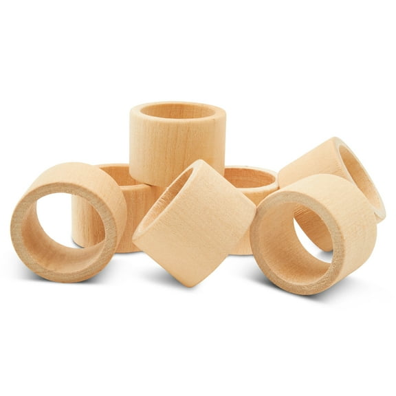 Natural Wood Napkin Rings Set of 24, 1-1/2 inch Plain Wooden Napkin Rings to Decorate, Natural Wooden Napkin Rings, by Woodpeckers