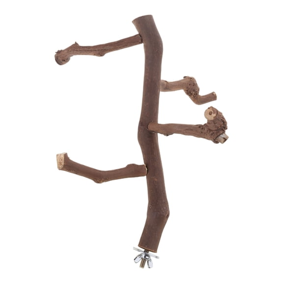 Natural Wood Perch Bird Stand with Multiple Rods for Small and Medium Birds