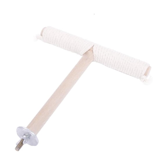 Natural Wood Perch Bird Standing Bar with Cotton Rope for Small/Medium Birds
