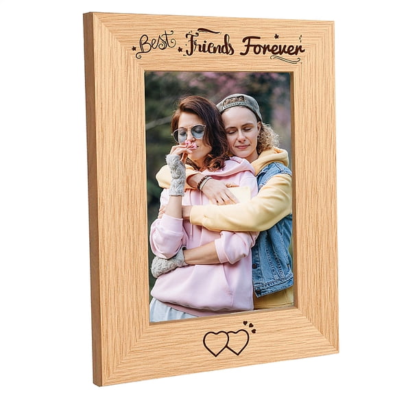 Natural Wood Photo Frames for Tabletop Display Photo Frame Rectangle with Word Heart Pattern 200x150mm for DIY