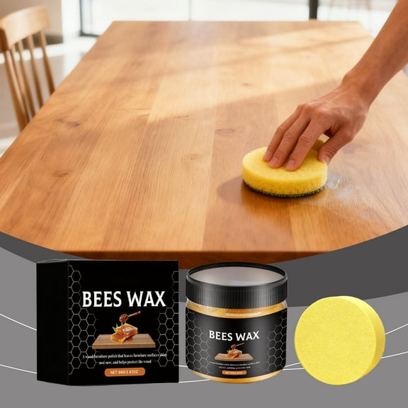 Natural Wood Polish Wax | Wood Floor & Furniture Care | Beeswax & Plant Oil Blend | Protective Finish for Hardwood Floors, Tables, Chairs | Restores Shine & Prevents Damage
