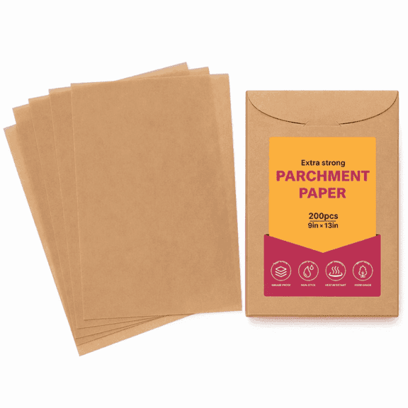 Precut Parchment Paper,9×13 Inch 200 Sheets Greaseproof Baking Paper Cooking Oven Paper Disposable Baking Pan Liners for Baking