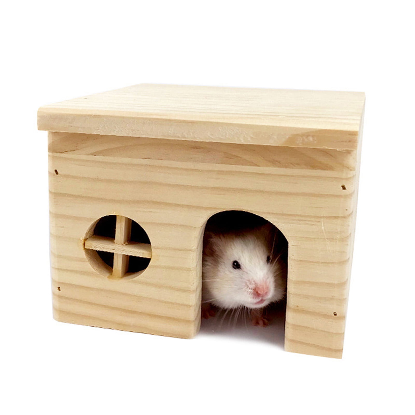 Natural Wood Rat Hideout House Pet Landscaping Guinea Pig Toy Cozy