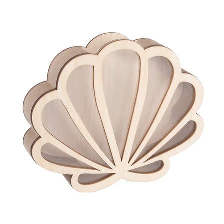 Natural Wood Seashells Storage Box Perfect For Beachcombers Keepsakes Storage