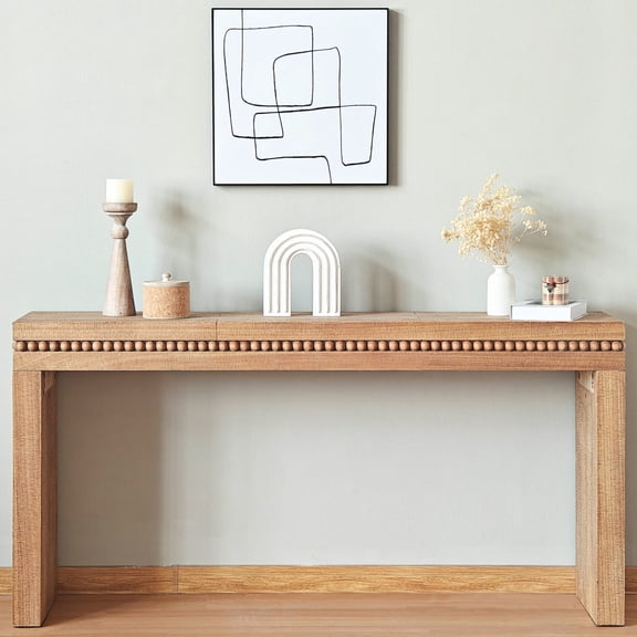 Natural Wood Sofa Table with Distressed Look / Works as an Entryway Piece