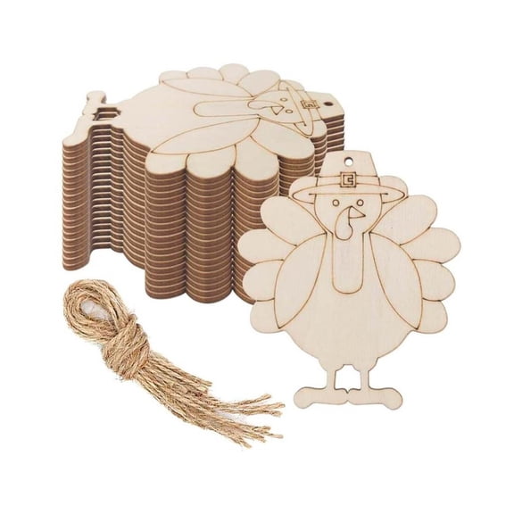 Natural Wood Thanksgiving Turkey Decoration Handcrafted For Festival Homes Decors