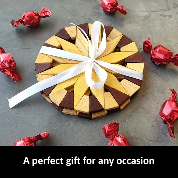 Natural Wood Trivets For Hot Dishes, Table And Kitchen Counter Set Of 2 Mad...