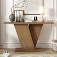 thumbnail image 1 of Natural Wood Veneer Console - Classic Minimalist Look, V-base Construction, Generous Display Area, Effortless Assembly, 52.65 Lb, Brown , 58.39 In Depth, 14.37 Width, 33.8 Height Table With, 1 of 5