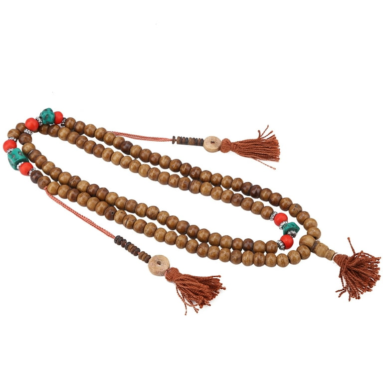 Double Wrap Lava Rock and Thai Wood Beads Mala Bracelet Necklace -  DharmaShop