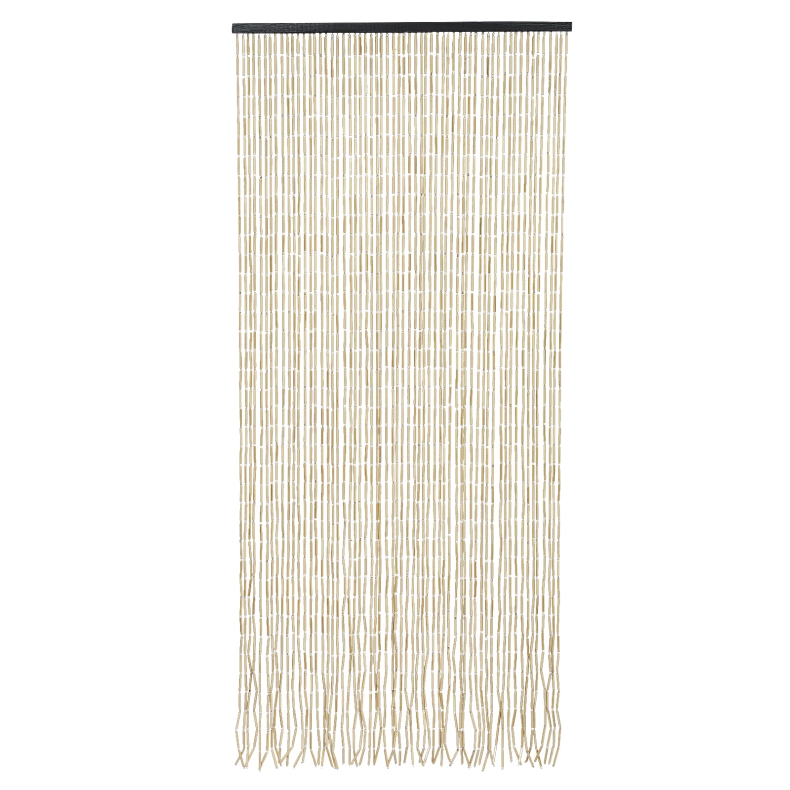 Natural Wood and Bamboo Beaded Curtain-60 Strands-70.87 inch Plain Design-Bamboo and Wooden Doorway Beads-Boho Bohemian Curtain-70.87 * 35.43 inch