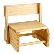 Natural Wooden 2-in-1 Chair and Stepstool