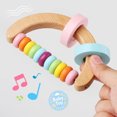 thumbnail image 1 of Natural Wooden Baby Rattle Toys, Infant Sensory Teething Toys, Easy Grasp Structure, Non Toxic Paint Finished Wood, Early Educational Hand Shaking Developmental Toys, for Newborn Boy Girl Gifts, 1 of 7