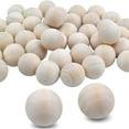 thumbnail image 1 of Natural Wooden Balls, 50 Pieces Unfinished Round Wood Mini Wood Craft Balls for DIY Jewelry Making Art Design(20mm), 1 of 6