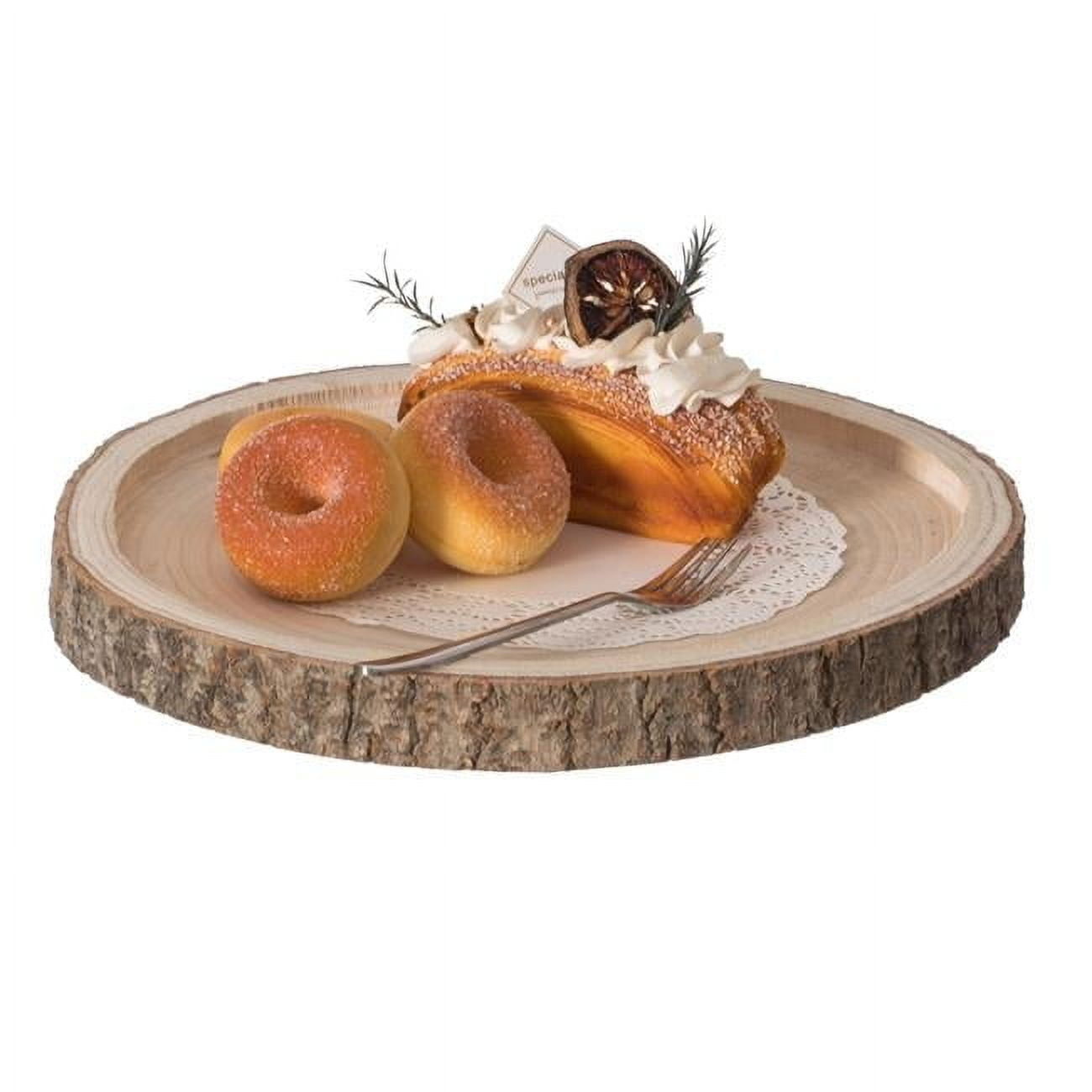 Natural Wooden Bark Round Slice 14 inch Tray, Rustic Table Charger ...
