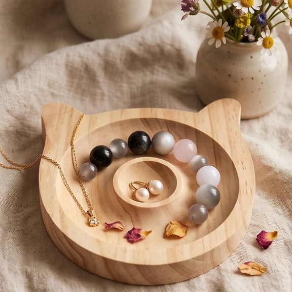 Natural Wooden Bead Tray, Multi‑Shape Divided Beading Organizer, DIY Bracelet Making Layout Tray, Practical Tool For Jewelry Bead Arrangement, Sorting And Craft Material Storage