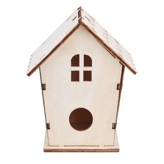 Natural Wooden Bird House,DIY Bird Feeder Houses Unfinished Birdhouse Decorative,Weatherproof Birdhouse for Decorative Garden Accessory for Backyard,Patio & Outdoor Use
