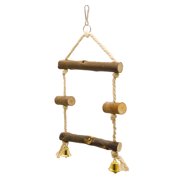 , Natural Wooden Bird Perch Parrot Hanging Swing Cage Pendant Toys Stand