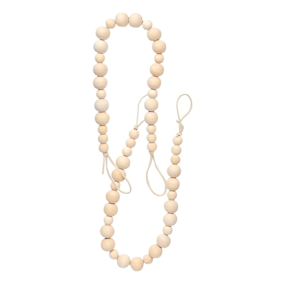 Natural Wooden Curtain Ties,Wood Bead Curtain Tiebacks with Hooks,Curtain Holdbacks for Window Draperies,Farmhouse Curtain Tiebacks, Curtain Tie Backs for Home Office Room Decor(Beige)