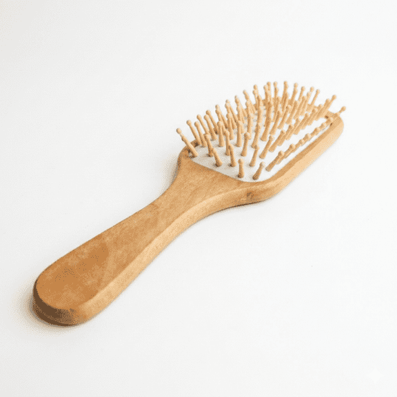 Natural Wooden Detangling Hair Brush - Eco Friendly Bamboo Bristle Paddle Brush for Sensitive Scalp Massage, Anti Static Hair Growth Styling Comb for Women and Men