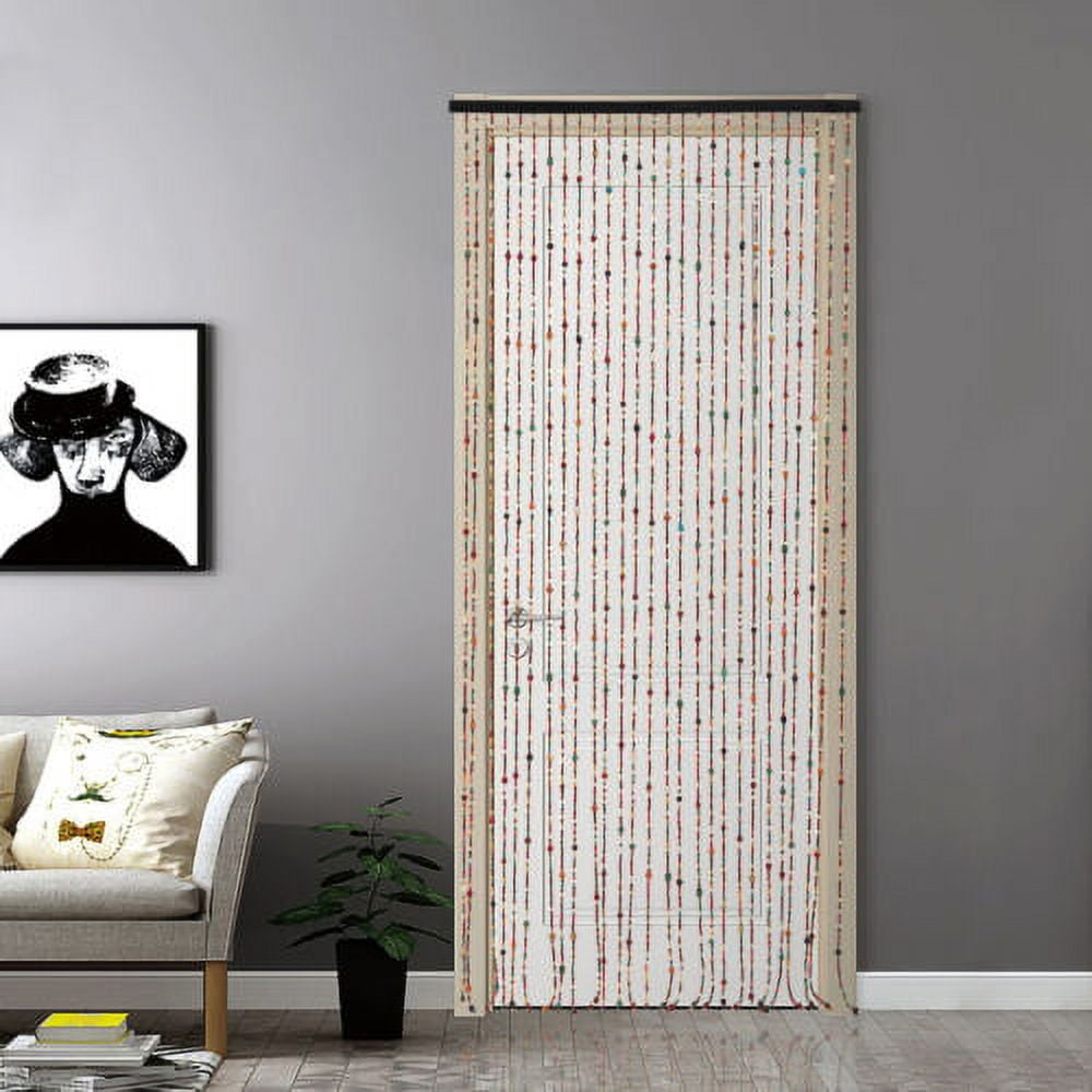 Natural Wooden Door Beaded Curtain Beads BambooLike Door Drape Window