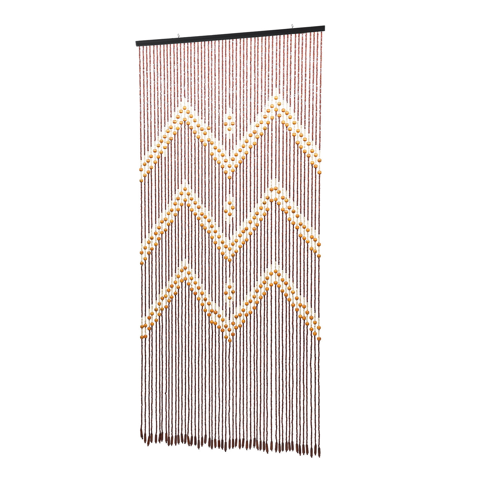 Natural Wooden Door Beaded Curtain, Doorway Beads, Front Door Decor Curtains, Yellow and Brown Door Curtain Beads