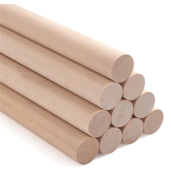 Natural Wooden Dowel Rods,10 Pcs Dowel Rods Birch Sticks,Unfinished Hardwood Sticks for Craft,Round Sticks for Craftsmen,Paintable Solid Wood Sticks (Beige)