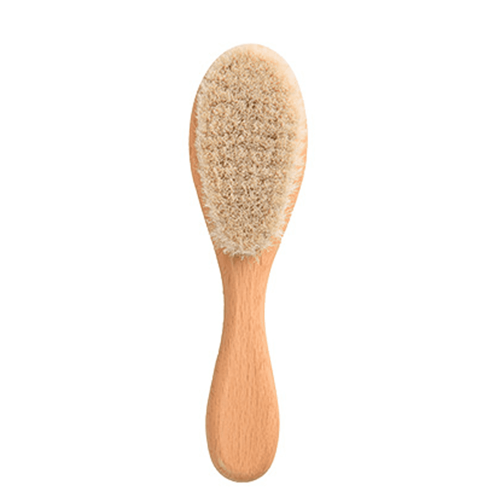 Natural Wooden Hair Brush - Soft Bristles for Newborns & Infants | Cradle Cap Care & Scalp Massag