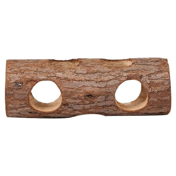Natural Wooden Hamster Mouse Tunnel Tube Toy Forest Hollow Tree Trunk