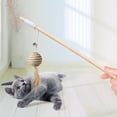 thumbnail image 1 of Natural Wooden Handle Cat Teaser Wand, Interactive Cat Toy with Elastic Rope, Linen Mouse, Feather & Bell for Kitten & Adult Cat Play, Exercise & Bonding,D, 1 of 6