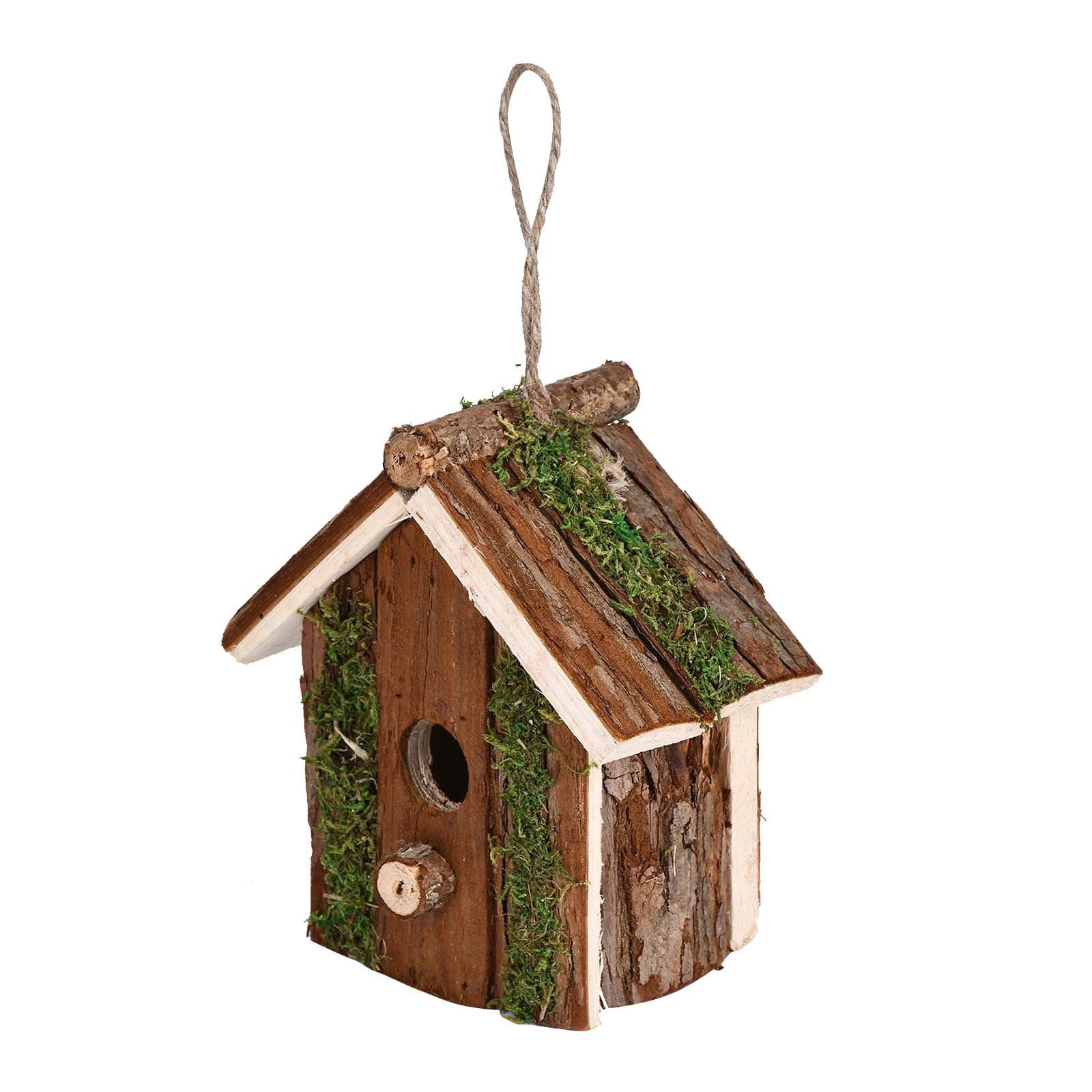 Natural Wooden Hummingbird Handmade Birdhouse Garden Patio Outdoor ...