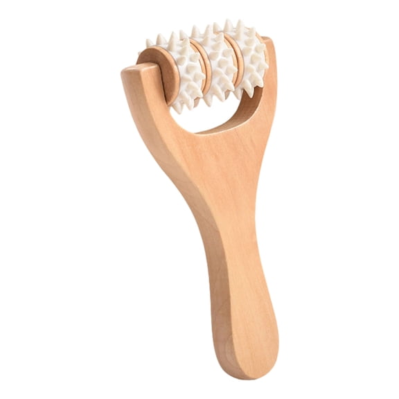Natural Wooden Muscle Massage Roller forTissue Relief, Portable Handheld Body Recovery Tool for Gym & Travel Use