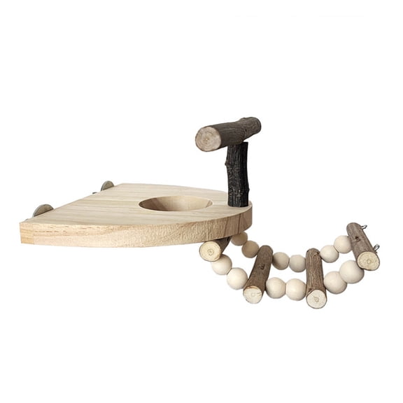 Natural Wooden Parrot For Chewing Foraging Climbing Activity Bird Cage Interactive Playthings For Conures Sea Mats Birds on Parrot Small Parrot Birdie Scooter Parrot Training Clicker Foraging Large