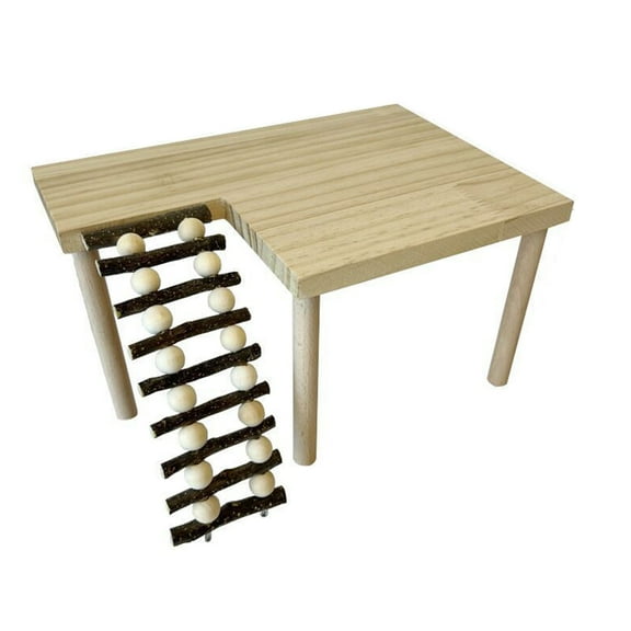 Natural Wooden Platform Stand Shelf For Hamster Golden Bear Double Floor Cage Accessories For Climbing Playing