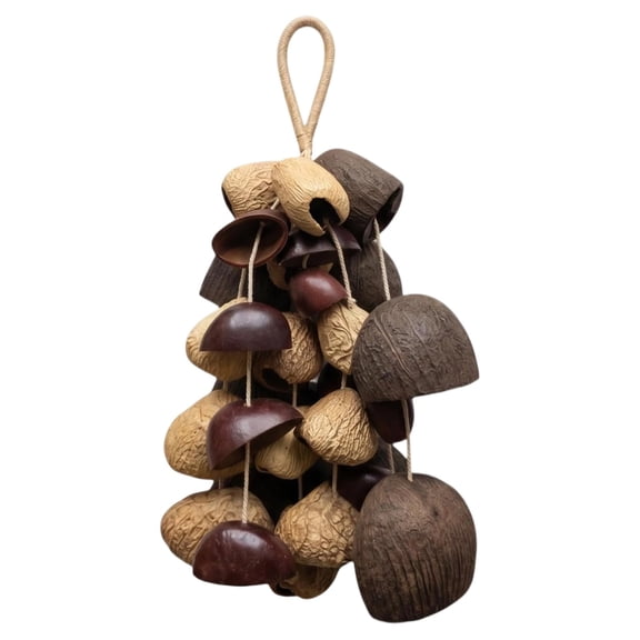 Natural Wooden Pod Wind Chime With Suspension For Gentle Home Dcor And Calming Indoor Noise
