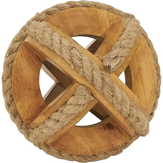 Natural Wooden Rope Decorative Orb