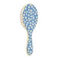thumbnail image 1 of Natural Wooden Round Hair Brush - Wooden Cushion Massage Comb for Straight and Curly Hair, Promotes Scalp Blood Circulation,Blue Gingham, 1 of 7