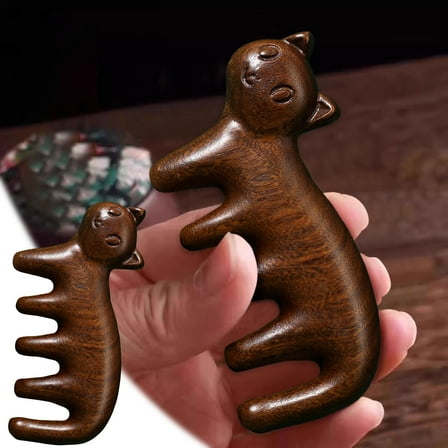 Natural Wooden Scalp Massager Comb for Head Neck Hands Legs Relaxation Sandalwood Gua Sha Tool and Stress Massage Comb