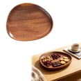 thumbnail image 1 of Natural Wooden Serving Tray, Irregular Wood Food Platter, Solid Wood Snack Serving Plate, Handmade Wooden Dessert Tray, Multi-purpose Wooden Display Board, Tea Coffee Serving Dish for Home Use, 1 of 5