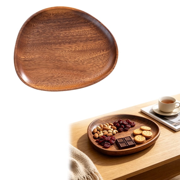 Natural Wooden Serving Tray, Irregular Wood Food Platter, Solid Wood Snack Serving Plate, Handmade Wooden Dessert Tray, Multi-purpose Wooden Display Board, Tea Coffee Serving Dish for Home Use