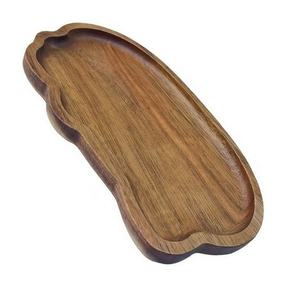 Natural Wooden Serving Tray With Artistic Cloud Design Ideal For Hot Dishes